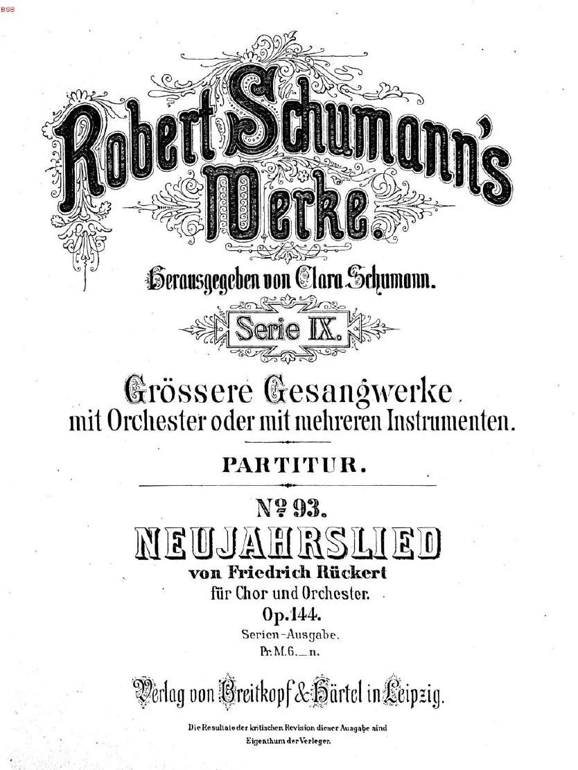 First page of Neujahrslied