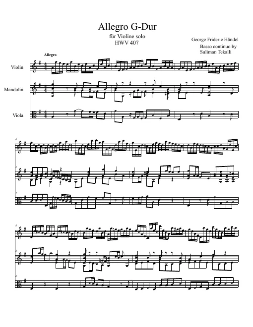 First page of Allegro in G major