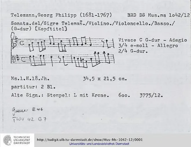 First page of Trio Sonata, TWV 42:G7