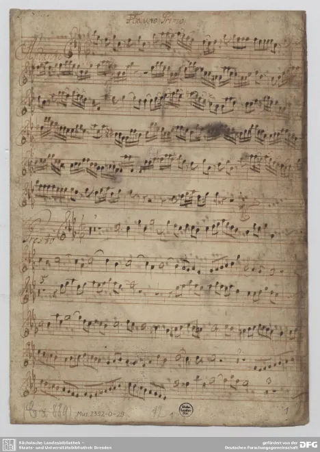 First page of Concerto for 2 Recorders and 2 Oboes