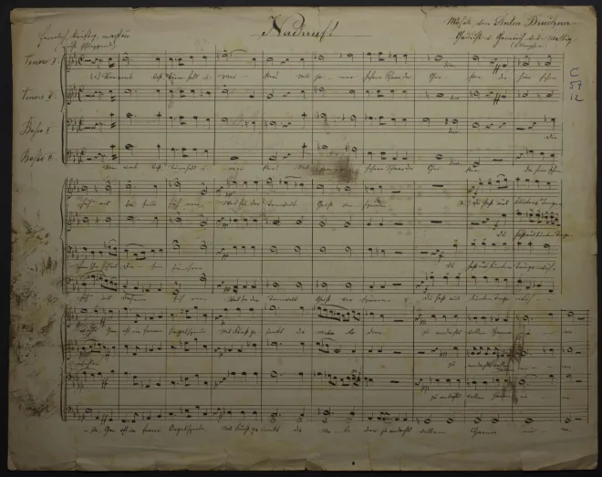 First page of Nachruf ; Trösterin Musik