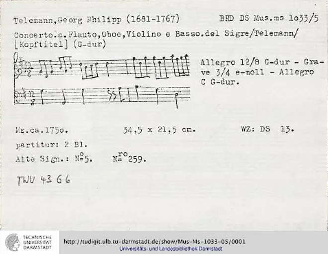 First page of Concerto à 4