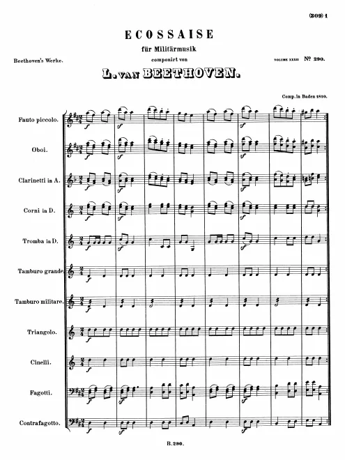 First page of Ecossaise für Militarmusik