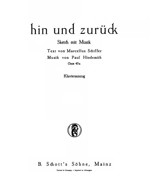 First page of Hin und zurück (There and Back)