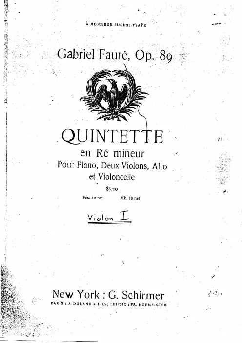 First page of Piano Quintet No.1