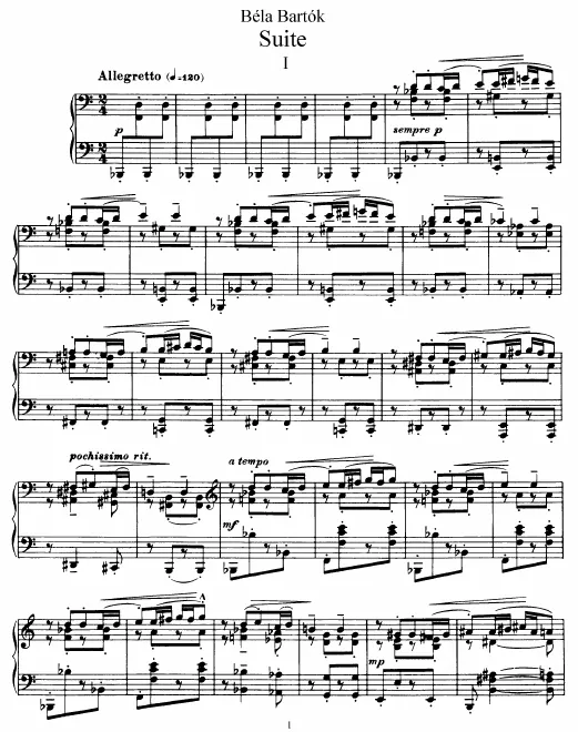 First page of Suite for Piano