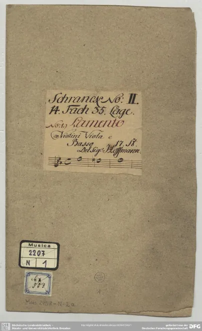 First page of Sinfonia … composta per l'esequie della sua Donna che si celebrarono in Roma