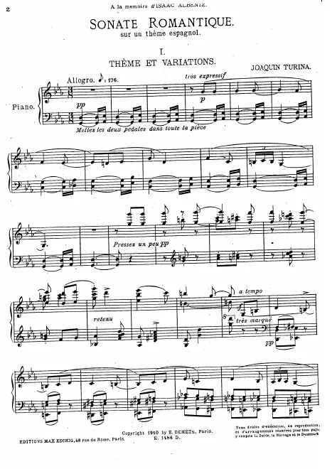 First page of Sonate Romantique