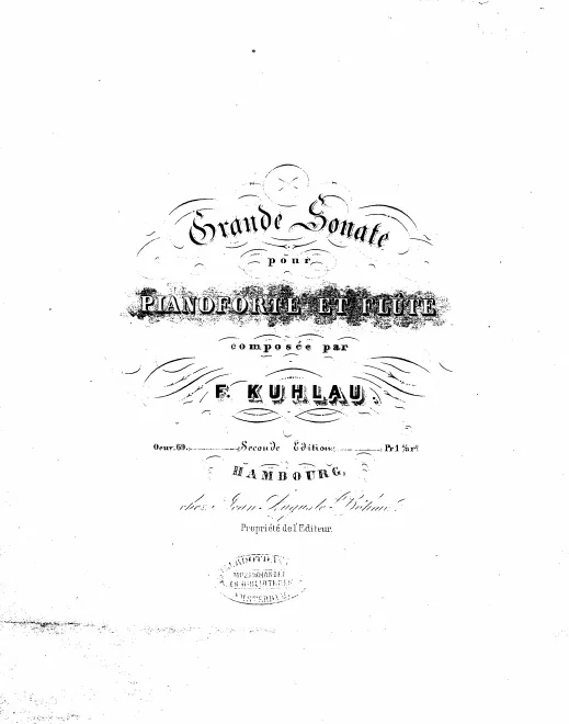 First page of Grande Sonate pour Pianoforte et Flûte