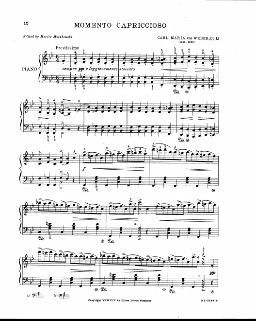 First page of Momento capriccioso