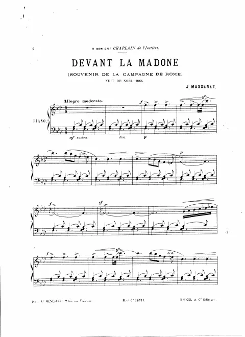 First page of Devant la Madone