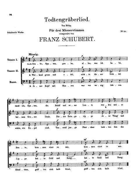 First page of Totengräberlied