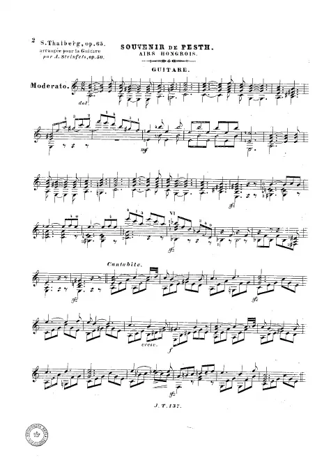 First page of Souvenirs de Pesth