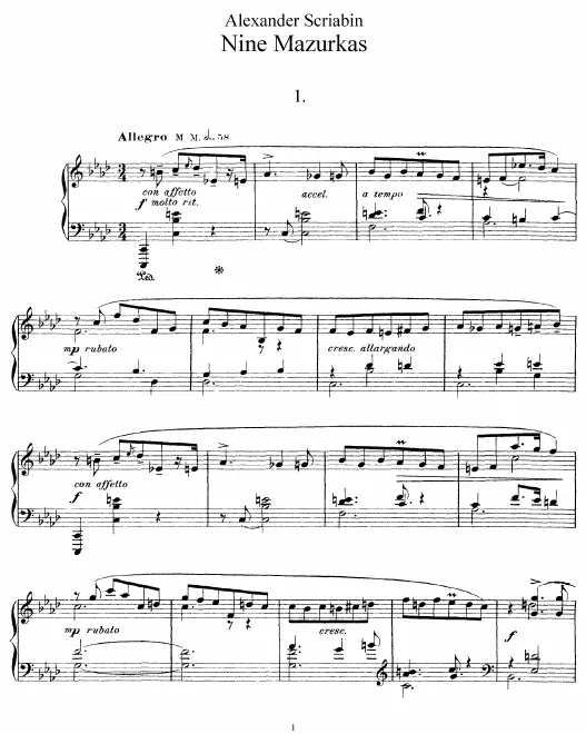 First page of 9 Mazurkas