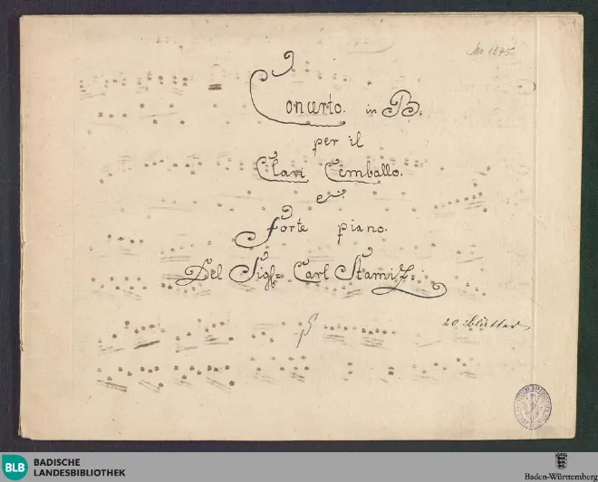 First page of Viola Concerto in B-flat major