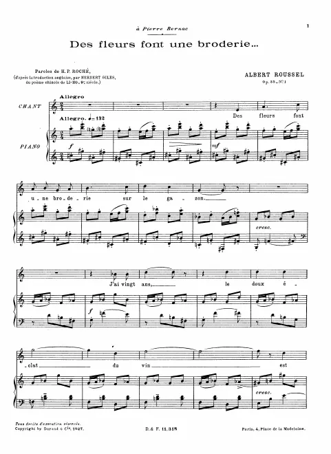 First page of 2 Poèmes chinois