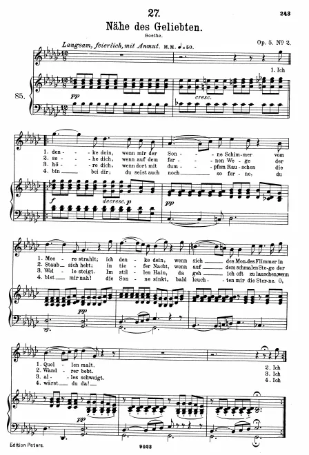 First page of Nähe des Geliebten
