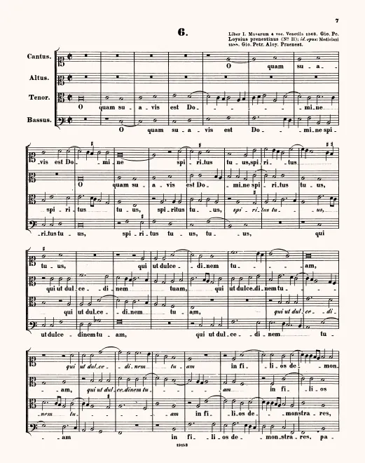 First page of O quam suavis est