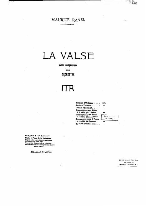 First page of La valse
