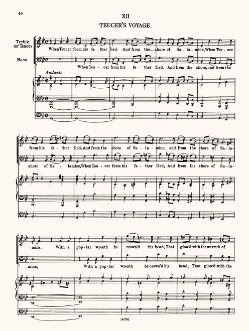 First page of When Teucer from His Father Fled