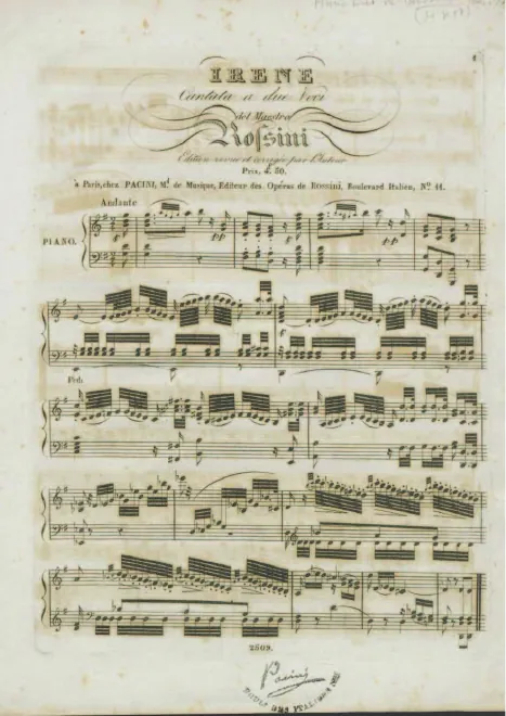 First page of Egle ed Irene