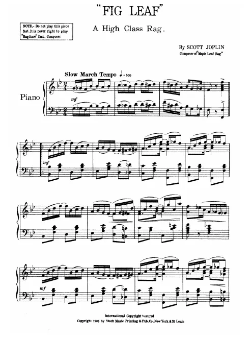 First page of Fig Leaf Rag