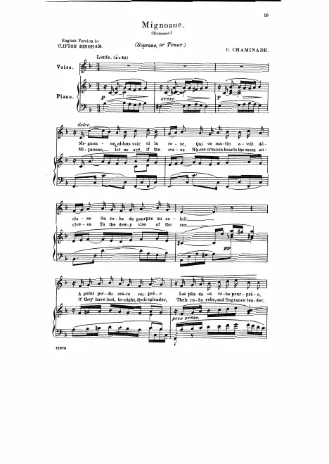 First page of Mignonne