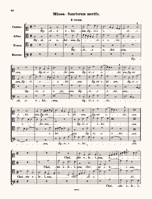First page of Missa Sanctorum meritis