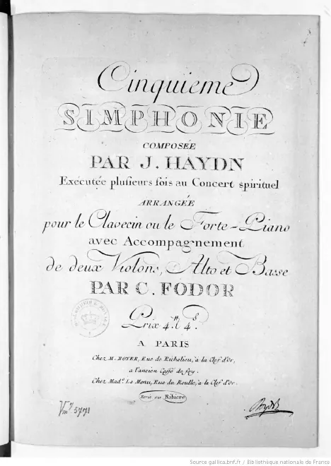 First page of Symphony No.77 in B-flat major
