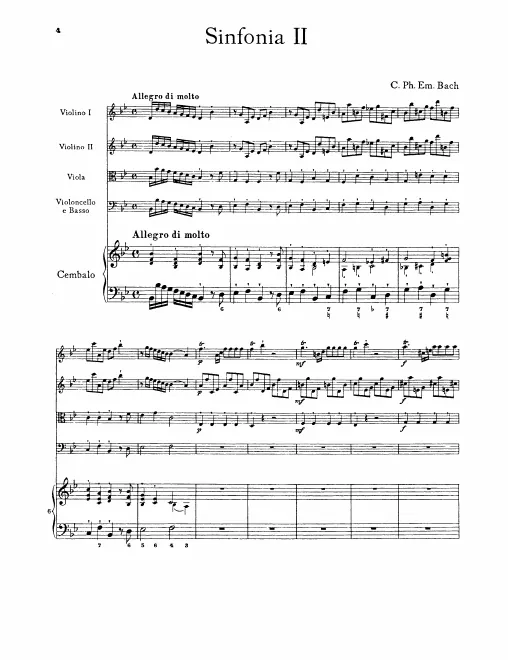 First page of Symphony in B-flat major