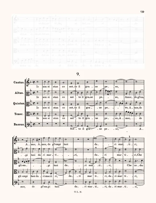 First page of Io son si stanco sotto il grave peso