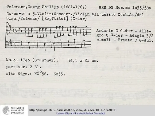 First page of Violin Concerto