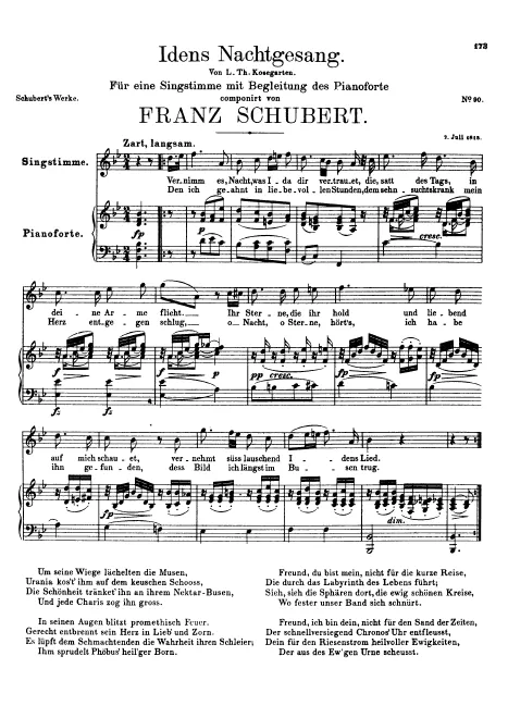 First page of Idens Nachtgesang