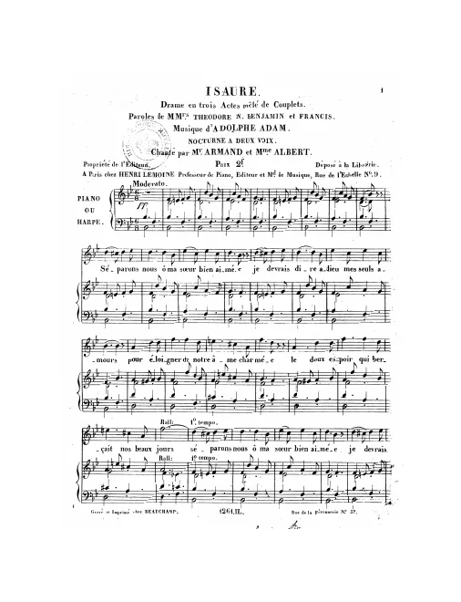 First page of Isaure