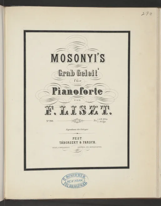 First page of Mosonyis Grabgeleit