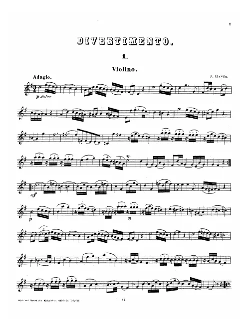 First page of Baryton Trio in G major