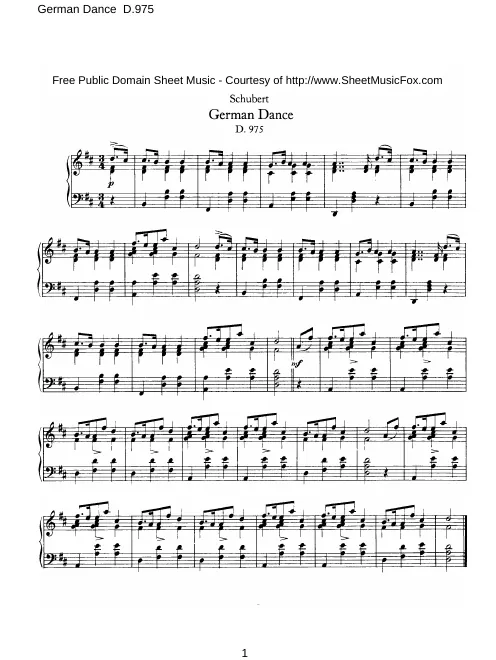 First page of German Dance, D.975