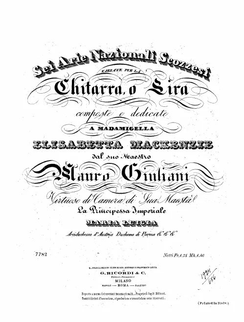 First page of 6 Arie nazionale scozzesi