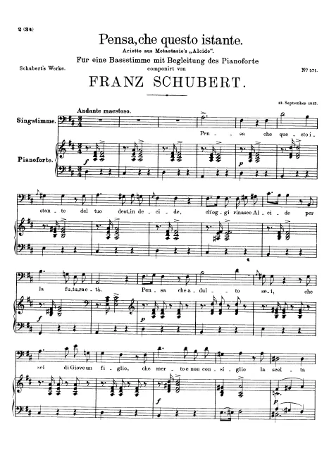 First page of Pensa, che questo istante