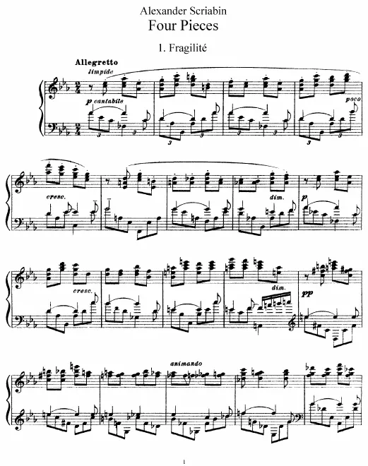 First page of 4 Morceaux