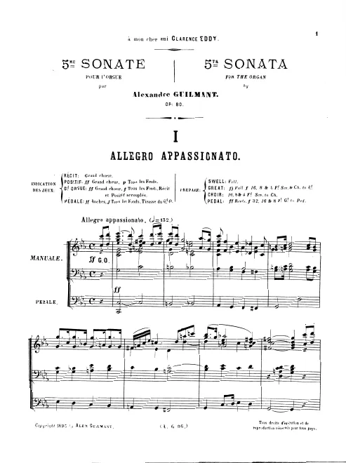 First page of Organ Sonata No.5 in C minor