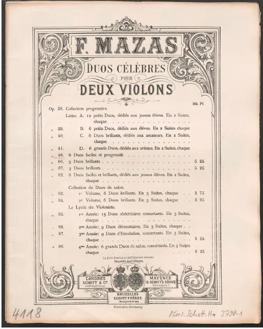 First page of 6 duos faciles et progressifs