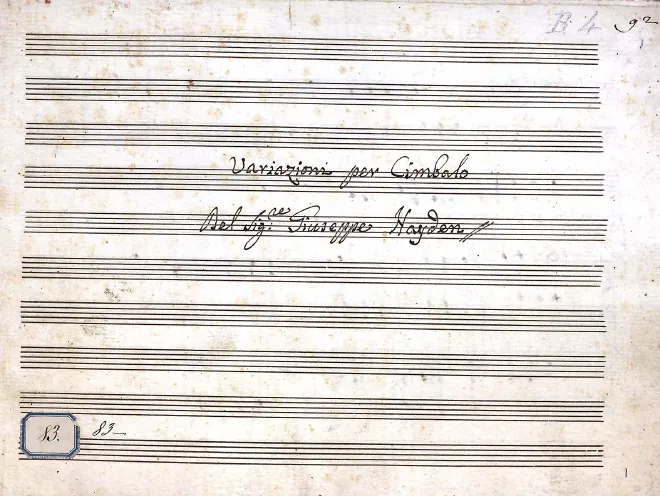 First page of Arietta with Variations, Hob.XVII:3