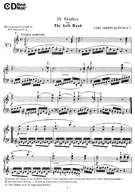 First page of 24 Études pour la main gauche