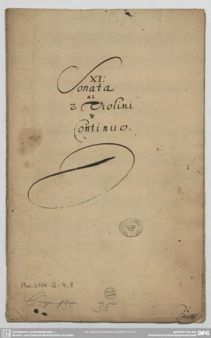 First page of Trio Sonata in C minor