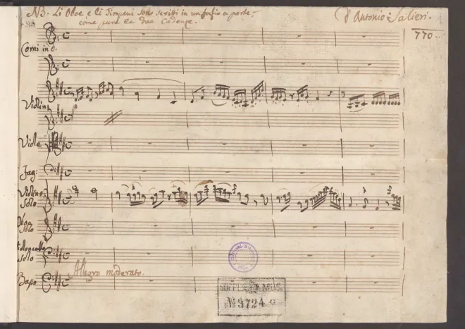 First page of Concerto for Oboe, Violin and Cello in D major