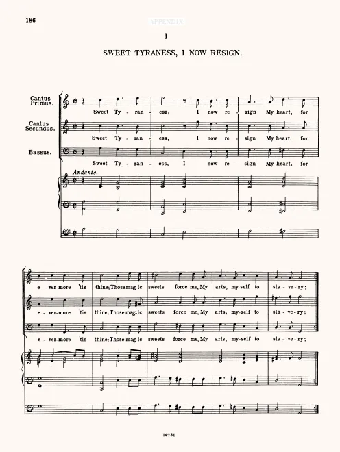 First page of Sweet Tyranness, I Now Resign, ZS 70
