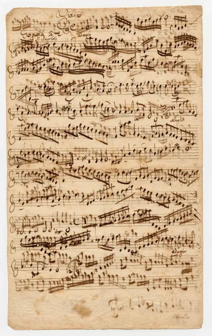 First page of Organ Sonata in D minor, BuxWV Anh.5