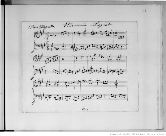 First page of Harmonie rétrograde