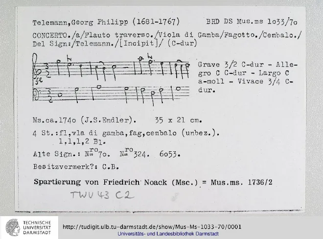First page of Concerto à 4